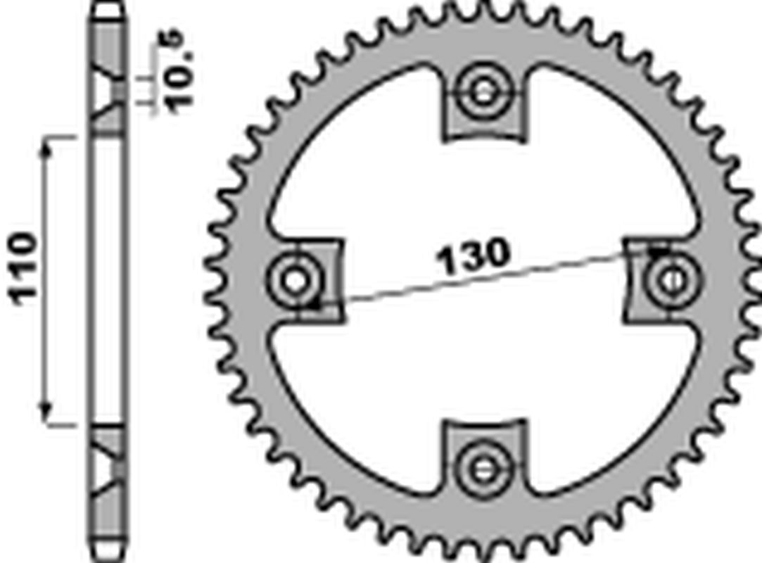 PBR rozeta 4303 42 C45 HONDA TRX 200 '91-'97, TRX 400 '99-'14 (JTR1350.42) (ŁAŃC. 520) (MADE IN ITALY)